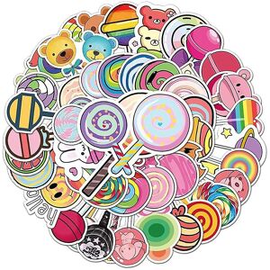 konhill (As show, One size) Lollipop Stickers 50 Pcs Colorful Candy Waterproof Vinyl Dec konhill (As show, One size) Lollipop Stickers 50 Pcs Colorful Candy Waterproof Vinyl Dec