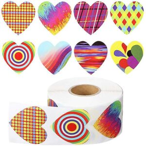 Kricely (As show, One size) 1 Roll/500pcs Chic Decorative Sticker Heart Shape DIY Sticke Kricely (As show, One size) 1 Roll/500pcs Chic Decorative Sticker Heart Shape DIY Sticke