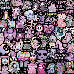 Unbranded (50PCS) 10/50PCS Black Pink Gothic Style Stickers Magic Witch Cartoon Stickers D Unbranded (50PCS) 10/50PCS Black Pink Gothic Style Stickers Magic Witch Cartoon Stickers D