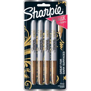SHARPIE Metallic Fine Point Permanent Marker Gold 4 Count SHARPIE Metallic Fine Point Permanent Marker Gold 4 Count