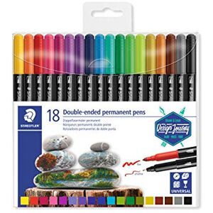 STAEDTLER Double Ended Permanent Pens Fine and Ultra-Fine 18 Colors STAEDTLER Double Ended Permanent Pens Fine and Ultra-Fine 18 Colors
