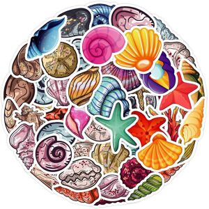 konhill (As show, One size) Sea Shell 50pcs Laptop Stickers Aesthetic,waterproof Luggage konhill (As show, One size) Sea Shell 50pcs Laptop Stickers Aesthetic,waterproof Luggage