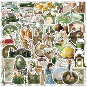 Unbranded (MULTICOLOR) 50Pcs Vintage Countryside Stickers Fairies Welcome DIY Sticker Scra Unbranded (MULTICOLOR) 50Pcs Vintage Countryside Stickers Fairies Welcome DIY Sticker Scra