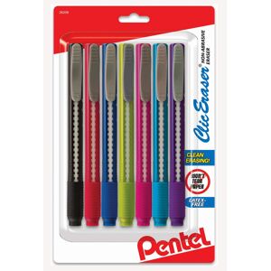 Pentel Clic Eraser Retractable Pen Style Grip Eraser Pack Of 7 Assorted Colors Pentel Clic Eraser Retractable Pen Style Grip Eraser Pack Of 7 Assorted Colors