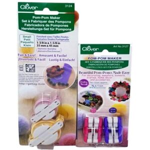 Clover Pom Pom Maker Set ~Includes 4 Different Sizes! (Extra Small and Small Siz Clover Pom Pom Maker Set ~Includes 4 Different Sizes! (Extra Small and Small Siz