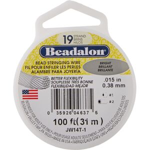 Beadalon 19 Strand Stainless Steel Bead Stringing Wire 015 in / 0.38 mm Bright Beadalon 19 Strand Stainless Steel Bead Stringing Wire 015 in / 0.38 mm Bright