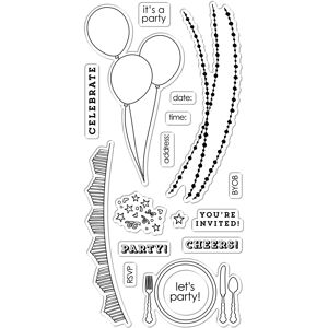 Fiskars Crafts 4x8 Inch Clear Stamps-You're Invited 6 Piece Fiskars Crafts 4x8 Inch Clear Stamps-You're Invited 6 Piece