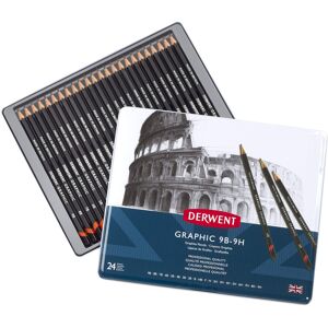 Derwent Graphic Pencils Metal Tin 24 Count (34202) Derwent Graphic Pencils Metal Tin 24 Count (34202)