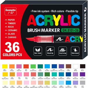 Unbranded (36 colors) 72 Colors Acrylic Paint Markers Brush Pens for Fab Unbranded (36 colors) 72 Colors Acrylic Paint Markers Brush Pens for Fab