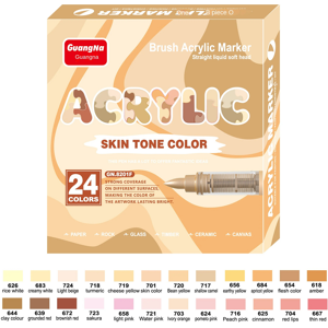Unbranded (24 Skin Tone Colors) 12-72 Colors Acrylic Paint Pens Markers Brush Tip Unbranded (24 Skin Tone Colors) 12-72 Colors Acrylic Paint Pens Markers Brush Tip
