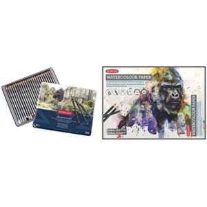 Derwent Graphitint Tinted Graphite Drawing Pencils, Set Of 24, Watersoluble, 070 Derwent Graphitint Tinted Graphite Drawing Pencils, Set Of 24, Watersoluble, 070