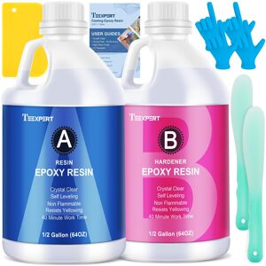 Teexpert Epoxy Resin Crystal Clear Kit- 1 Gallon /128oz - Casting Resin for Jewellery DIY Teexpert Epoxy Resin Crystal Clear Kit- 1 Gallon /128oz - Casting Resin for Jewellery DIY