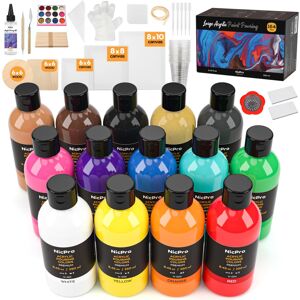 Nicpro 14 Colors 8.45oz Acrylic Pour Paint Supplies Kit, Large Volume Premixed H Nicpro 14 Colors 8.45oz Acrylic Pour Paint Supplies Kit, Large Volume Premixed H