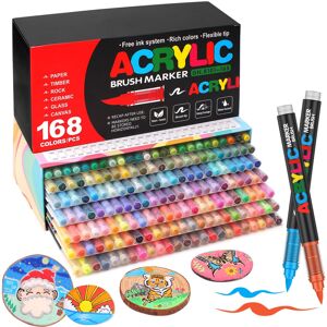 Laconile 168 Colours Accrylic Paint Brush Markers Set -Paint Pens Acrylic Marker Laconile 168 Colours Accrylic Paint Brush Markers Set -Paint Pens Acrylic Marker