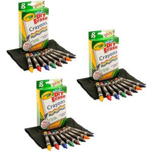 3 Pack of 8 Crayola Dry-Erase Crayons bundled by Maven Gifts 3 Pack of 8 Crayola Dry-Erase Crayons bundled by Maven Gifts