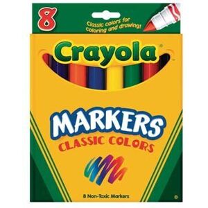 Crayola 8 Nontoxic Classic Colors Markers 8 pk (Pack of 6) Crayola 8 Nontoxic Classic Colors Markers 8 pk (Pack of 6)