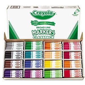 Crayola Non-Washable Classpack Markers Broad Point 16 Assorted Colors 256/Box Crayola Non-Washable Classpack Markers Broad Point 16 Assorted Colors 256/Box