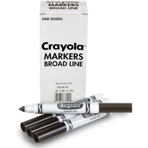 Crayola Broad Line Markers - Black (12ct) Markers for Kids Bulk School Supplie Crayola Broad Line Markers - Black (12ct) Markers for Kids Bulk School Supplie