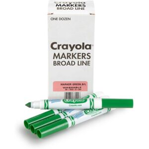 Crayola Washable Markers - Green (12ct) Kids Broad Line Markers Bulk Markers f Crayola Washable Markers - Green (12ct) Kids Broad Line Markers Bulk Markers f
