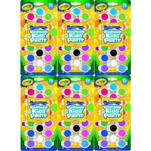 Crayola Washable Kid's Paint Assorted Colors 18 Each (Pack of 6) Crayola Washable Kid's Paint Assorted Colors 18 Each (Pack of 6)