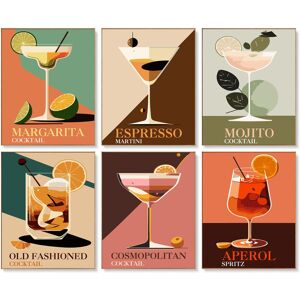 Offito 6 Pack Paint by Numbers Kit for Adults Beginners - 8x10 Inch Cocktail Adult Pain Offito 6 Pack Paint by Numbers Kit for Adults Beginners - 8x10 Inch Cocktail Adult Pain