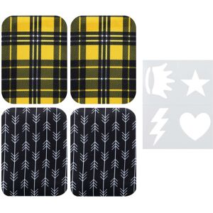 SINGER Fabric Iron-On Patches Decorative Print Set with Stencil Set of 4 SINGER Fabric Iron-On Patches Decorative Print Set with Stencil Set of 4