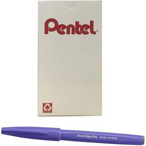 Pentel Arts Sign Pen Brush Blue Violet Ink Box of 12 Pens Pentel Arts Sign Pen Brush Blue Violet Ink Box of 12 Pens