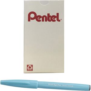 Pentel Arts Sign Pen Brush Pale Blue Ink Box of 12 Pens Pentel Arts Sign Pen Brush Pale Blue Ink Box of 12 Pens