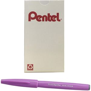 Pentel Arts Sign Pen Brush Pink Purple Ink Box of 12 Pens Pentel Arts Sign Pen Brush Pink Purple Ink Box of 12 Pens