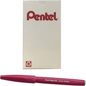 Pentel Arts Sign Pen Brush Burgundy Ink Box of 12 Pens Pentel Arts Sign Pen Brush Burgundy Ink Box of 12 Pens