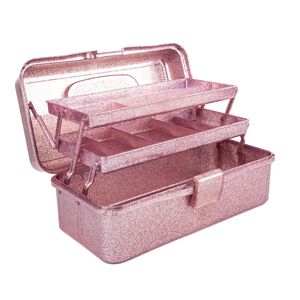 sem marca Glitter Pink & Craft Tool Storage Box,3-Layer Stackable Carry Tackle sem marca Glitter Pink & Craft Tool Storage Box,3-Layer Stackable Carry Tackle