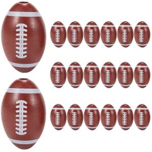 Kricely (As show, One size) 50pcs Jewelry Making American Football Beads Wooden Sport Be Kricely (As show, One size) 50pcs Jewelry Making American Football Beads Wooden Sport Be