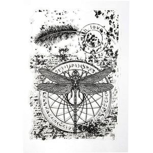 Kricely (As show, One size) Dragonfly Clear Stamp Dragonfly Background Silicone Stamp Sc Kricely (As show, One size) Dragonfly Clear Stamp Dragonfly Background Silicone Stamp Sc