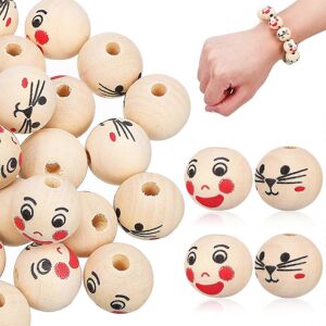 Kricely (As show, One size) 40pcs Wood Beads Craft Round Beads Wood Spacer Beads Pendant Kricely (As show, One size) 40pcs Wood Beads Craft Round Beads Wood Spacer Beads Pendant