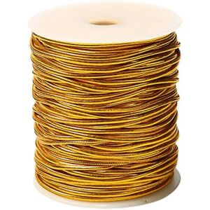 Unbranded (Gold 1mm) Metallic Stretch Cord Elastic Cords Braided Beading Cord Gold Elastic Unbranded (Gold 1mm) Metallic Stretch Cord Elastic Cords Braided Beading Cord Gold Elastic