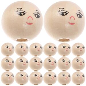 Kricely (As show, One size) 50Pcs Round Wooden Smile Face Beads Wood Loose Beads Round S Kricely (As show, One size) 50Pcs Round Wooden Smile Face Beads Wood Loose Beads Round S