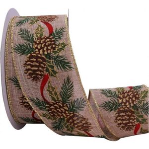 Unbranded Christmas jute ribbon with metal edging, 6.3 cm x 25 yards, for decoration, gift Unbranded Christmas jute ribbon with metal edging, 6.3 cm x 25 yards, for decoration, gift