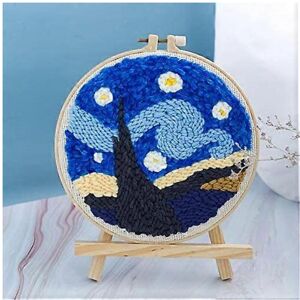 Unbranded Needle-in-the-end embroidery starter kit with hoop, threader and carpet threads Unbranded Needle-in-the-end embroidery starter kit with hoop, threader and carpet threads