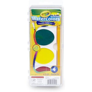 Crayola Jumbo Washable Watercolors & Brush Paint Set for Kids 4ct Crayola Jumbo Washable Watercolors & Brush Paint Set for Kids 4ct