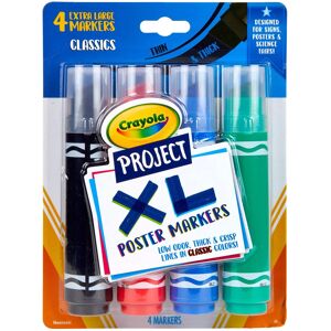 Crayola XL Poster Markers Assorted Classic Colors School Supplies 4 Count Crayola XL Poster Markers Assorted Classic Colors School Supplies 4 Count