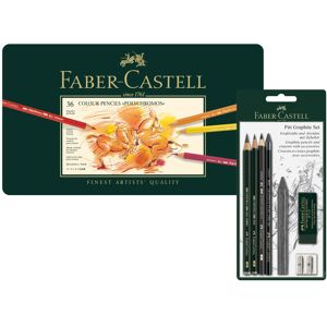 Faber Castell Polychromos 110095 Colouring Pencils in Metal Case and Pitt Graphi Faber Castell Polychromos 110095 Colouring Pencils in Metal Case and Pitt Graphi