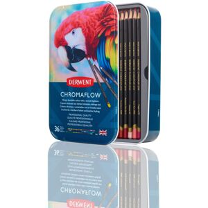 Derwent Chromaflow Pencils, Set of 36 in Tin, 3.5mm Round Core, Premium Core Str Derwent Chromaflow Pencils, Set of 36 in Tin, 3.5mm Round Core, Premium Core Str
