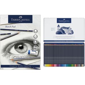 Castell Goldfaber, Colour Pencil Set, Tin Of 36 & Sketch Pad, A4, Gummed P Castell Goldfaber, Colour Pencil Set, Tin Of 36 & Sketch Pad, A4, Gummed P