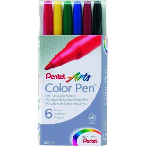 Pentel Arts Color Pen 6 Color Set (S360-6) Pentel Arts Color Pen 6 Color Set (S360-6)