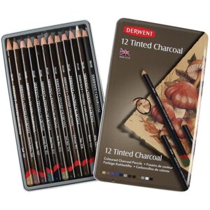 1 X Derwent Tinted Charcoal Pencils Tin (Set of 12) 1 X Derwent Tinted Charcoal Pencils Tin (Set of 12)