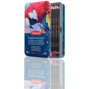 Derwent Chromaflow Pencils, Set of 24 in Tin, 3.5mm Round Core, Premium Core Str Derwent Chromaflow Pencils, Set of 24 in Tin, 3.5mm Round Core, Premium Core Str