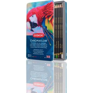 Derwent Chromaflow Pencils, Set of 12 in Tin, 3.5mm Round Core, Premium Core Str Derwent Chromaflow Pencils, Set of 12 in Tin, 3.5mm Round Core, Premium Core Str