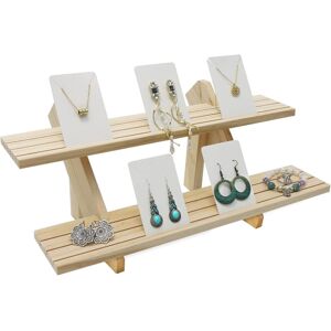 Unbranded Earring Display Riser - 2 Tiers Wood Earring Holder Stand Wooden Earring Card Unbranded Earring Display Riser - 2 Tiers Wood Earring Holder Stand Wooden Earring Card
