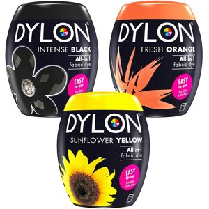 Dylon Fabric Dye Pod Multipack – Black, Fresh Orange & Sunflower Yellow Dylon Fabric Dye Pod Multipack – Black, Fresh Orange & Sunflower Yellow