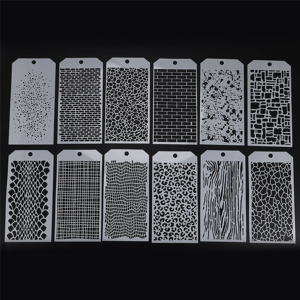 Markenlos 12 Pieces Stencils for Crafts, for Painting on Card Making Markenlos 12 Pieces Stencils for Crafts, for Painting on Card Making